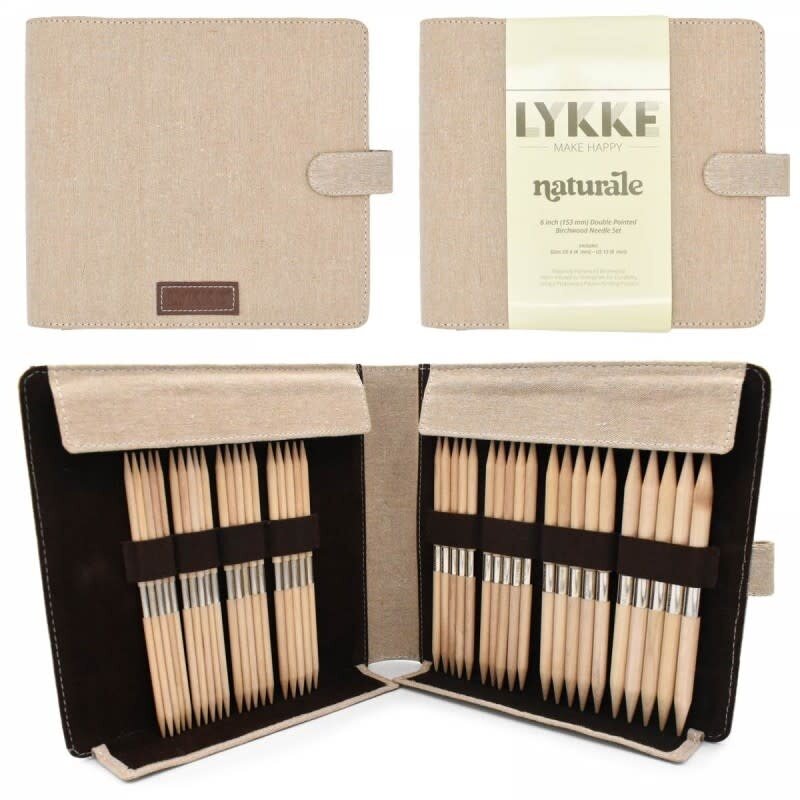 Lykke Needles Lykke Double Pointed Needle Set - 6" Driftwood Large - Naturale