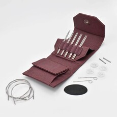 Lykke Needles Lykke Interchangeable Mini Set - 3.5" Flight Faux Waxed Canvas Maroon