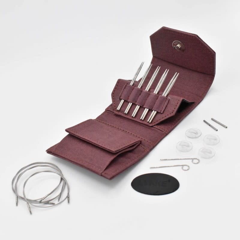 Lykke Needles Lykke Interchangeable Mini Set - 3.5" Flight Faux Waxed Canvas Maroon