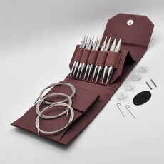 Lykke Needles Lykke Interchangeable Bulky Set - 5" Flight Faux Waxed Canvas Maroon
