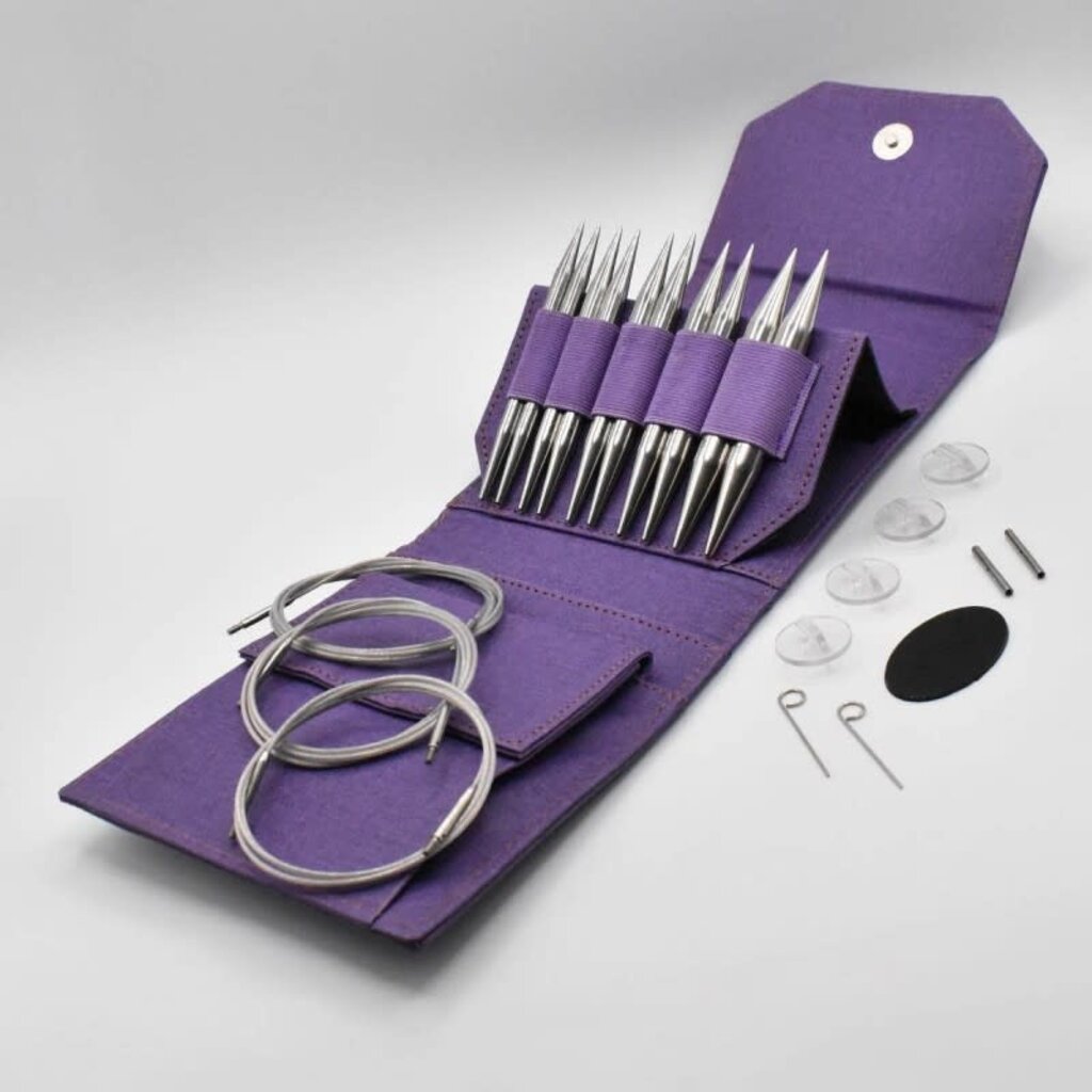 Lykke Needles Lykke Interchangeable Bulky Set - 5" Flight Faux Waxed Canvas Purple