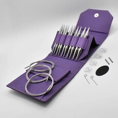 Lykke Needles Lykke Interchangeable Bulky Set - 5" Flight Faux Waxed Canvas Purple
