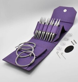 Lykke Needles Lykke Interchangeable Bulky Set - 5" Flight Faux Waxed Canvas Purple