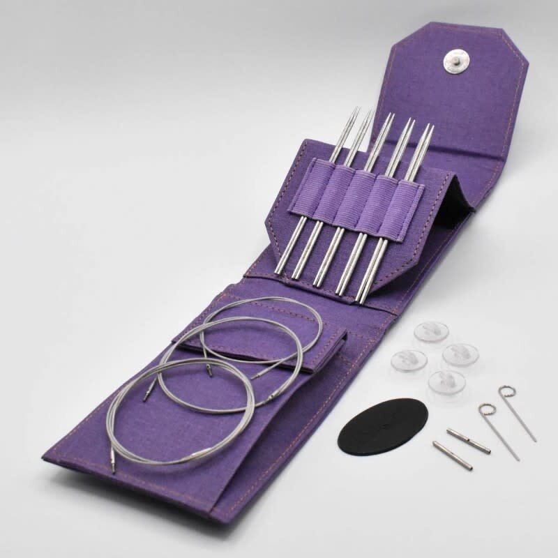 Lykke Needles Lykke Interchangeable Mini Set - 5" Flight Faux Waxed Canvas Purple