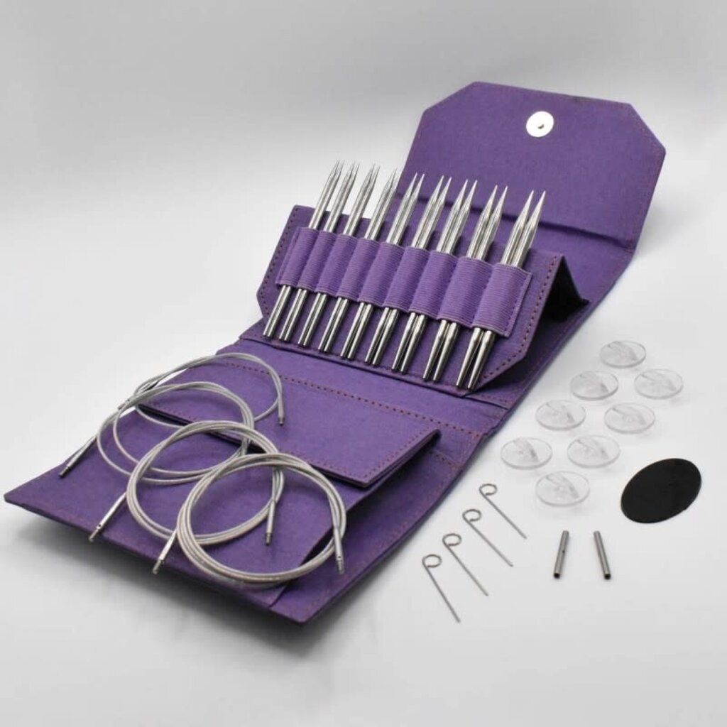 Lykke Needles Lykke Interchangeable Set - 5" Flight Faux Waxed Canvas Purple