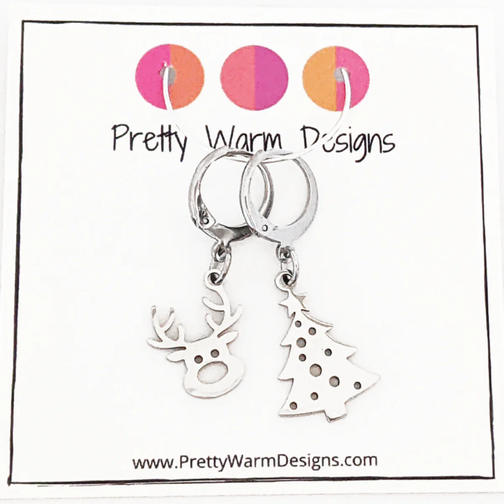 Pretty Warm Designs Pretty Warm Designs - Reindeer and Christmas Tree Locking Stitch Marker