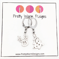 Pretty Warm Designs Pretty Warm Designs - Reindeer and Christmas Tree Locking Stitch Marker