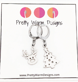 Pretty Warm Designs Pretty Warm Designs - Reindeer and Christmas Tree Locking Stitch Marker