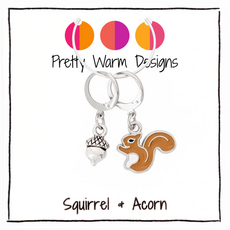 Pretty Warm Designs Pretty Warm Designs - Squirrel and Acorn Locking Stitch Markers