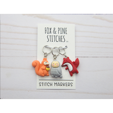 Fox and Pine Fox and Pine Stitch Marker - Woodland Animals