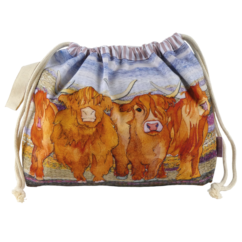 Emma Ball Emma Ball Highland Coo Drawstring Bag