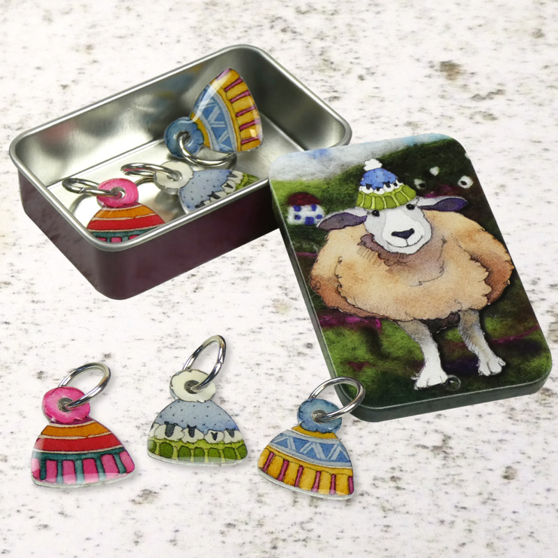 Emma Ball Emma Ball Hat Stitch Markers in a Pocket Tin