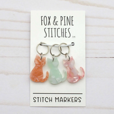 Fox and Pine Fox and Pine Stitch Marker - Pastel Cat