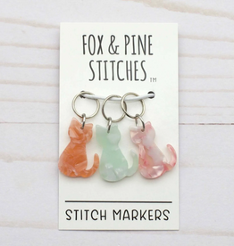 Fox and Pine Fox and Pine Stitch Marker - Pastel Cat