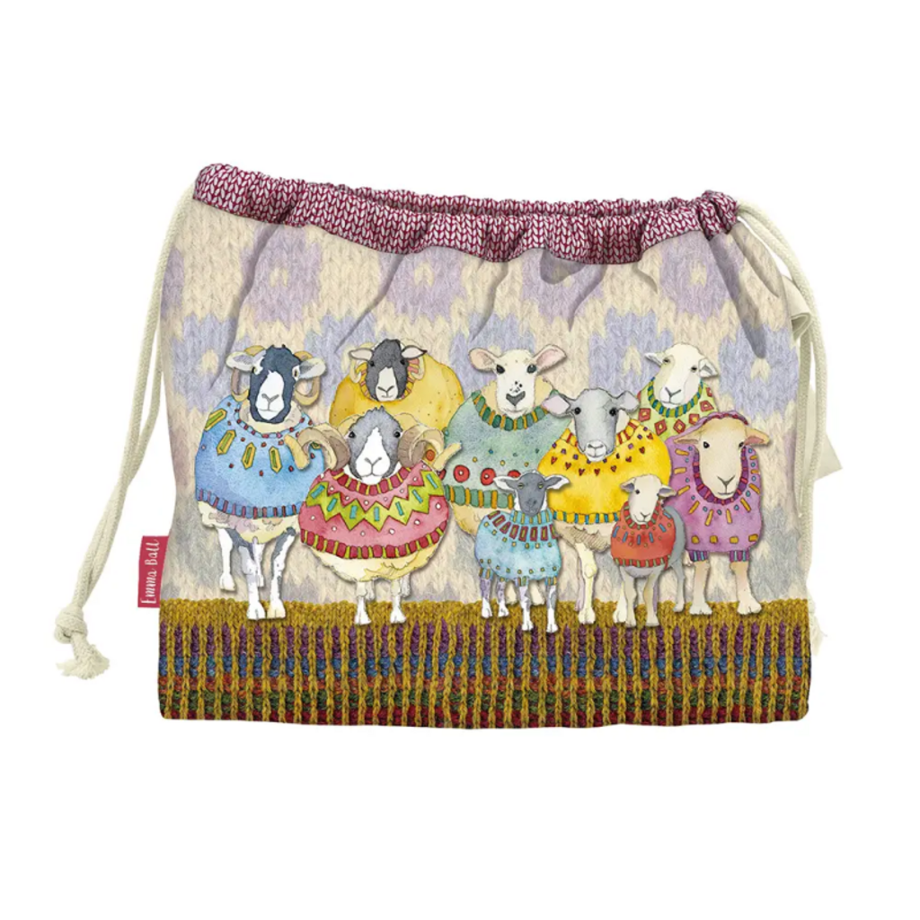 Emma Ball Emma Ball Sheep in Sweaters Drawstring Bag