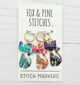 Fox and Pine Fox and Pine Stitch Marker - Colorful Cat