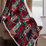 Quilt Inc. Mountain Christmas Sherpa Throw