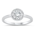 Lily Ana Silver Round Halo Ring