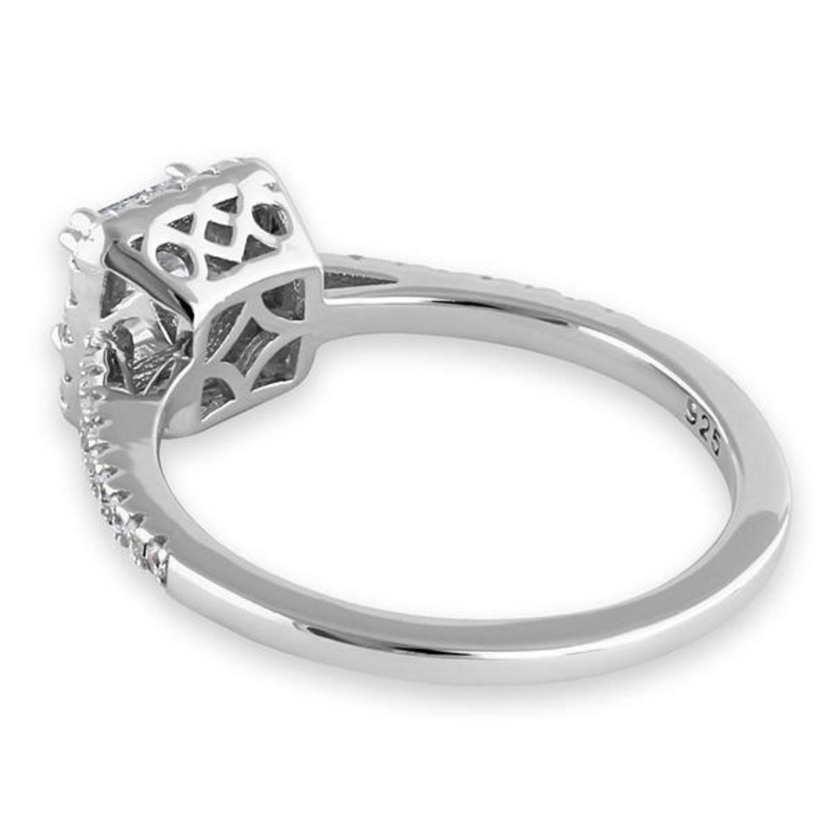 Lily Ana Silver Square Halo Ring