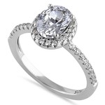 Silver Oval Halo Ring