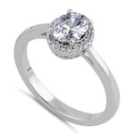 RLD Silver Oval Halo Ring