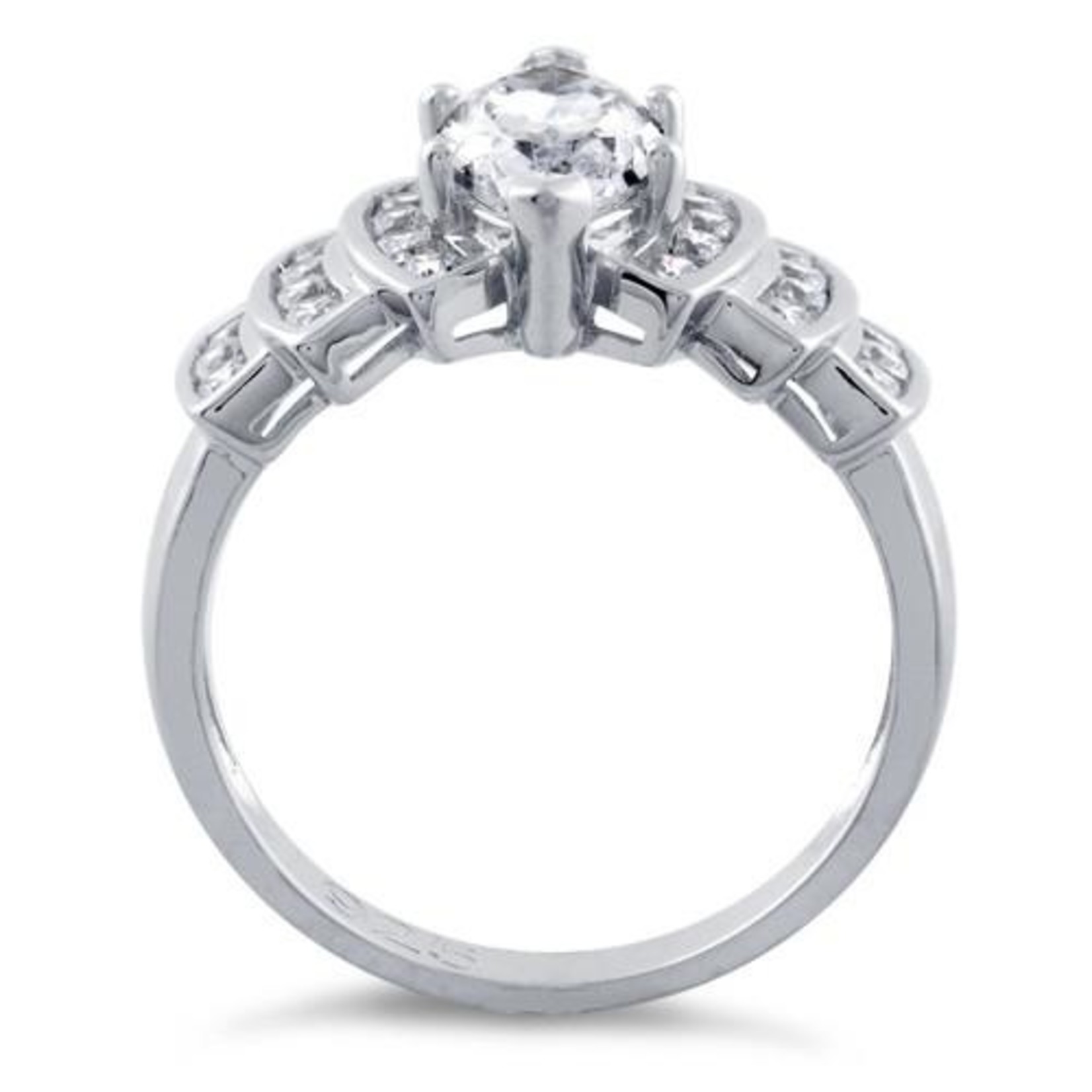RLD Silver 4c Marquis Ring
