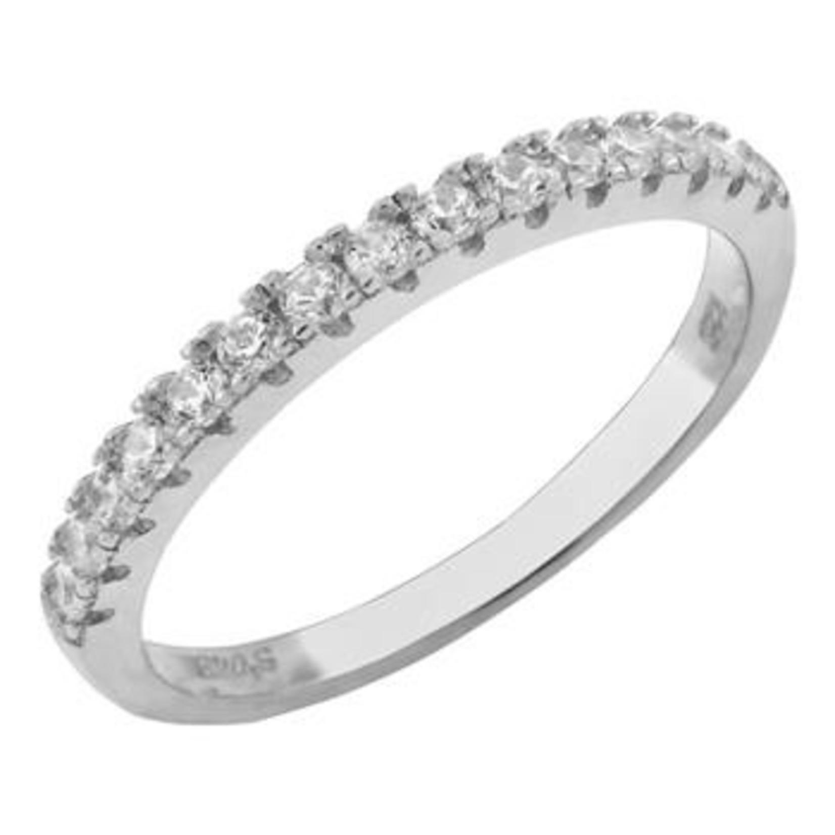 Lily Ana Silver 2mm CZ Band