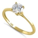14k Round Solitaire Ring 1c