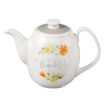 Christian Art Gifts Floral Grateful Teapot
