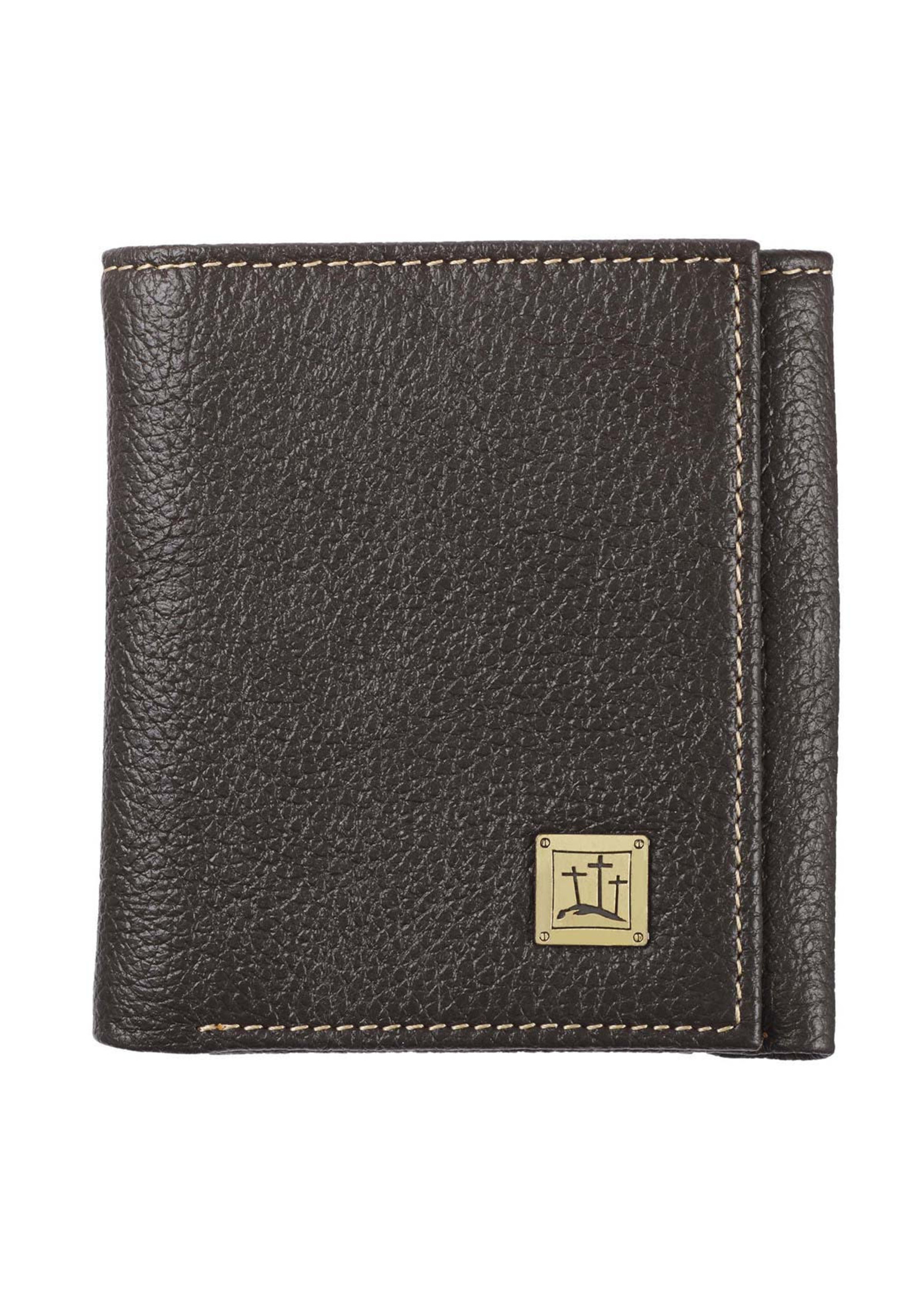 Christian Art Gifts Genuine Leather 3 Cross Wallet
