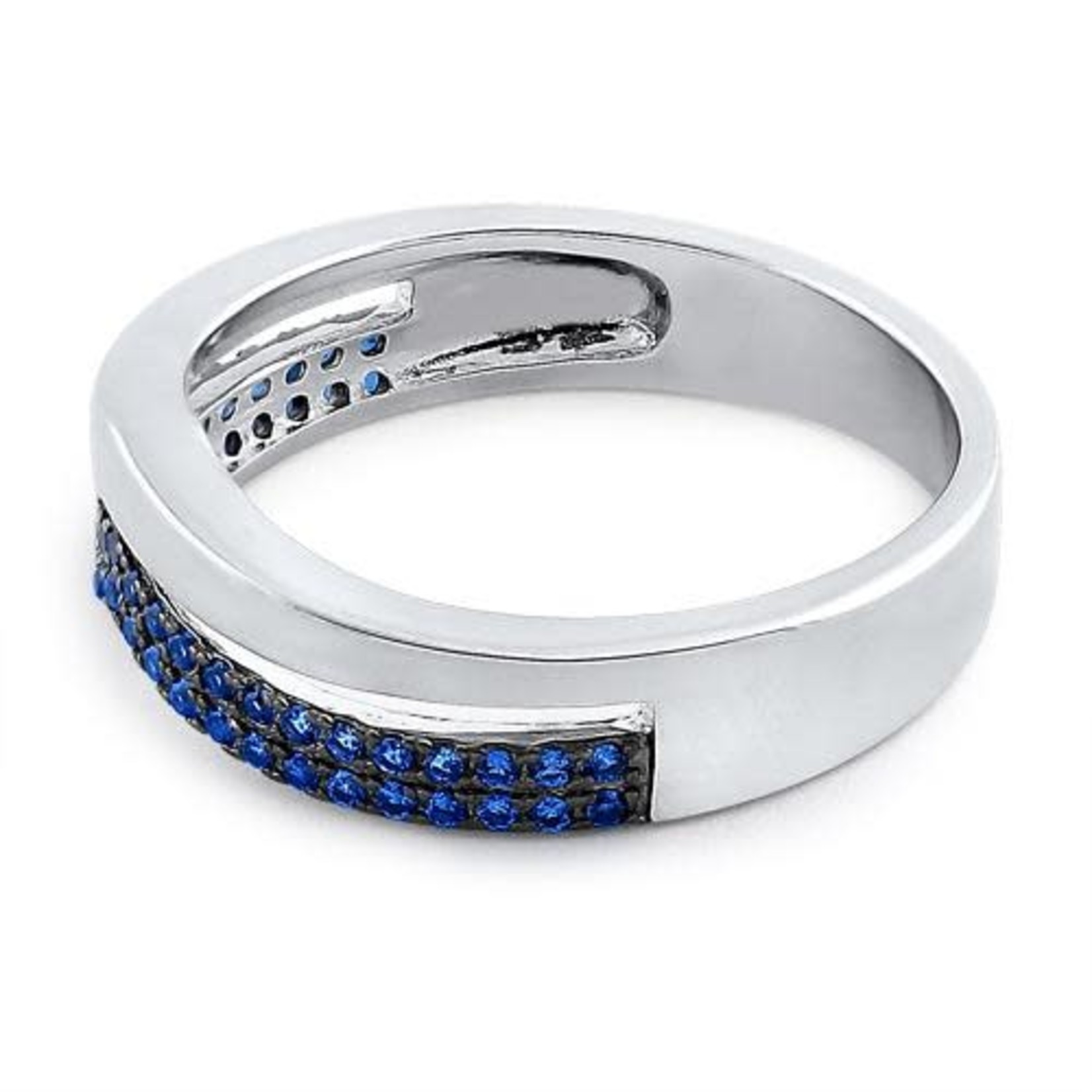 925 Studio Silver Blue V Ring