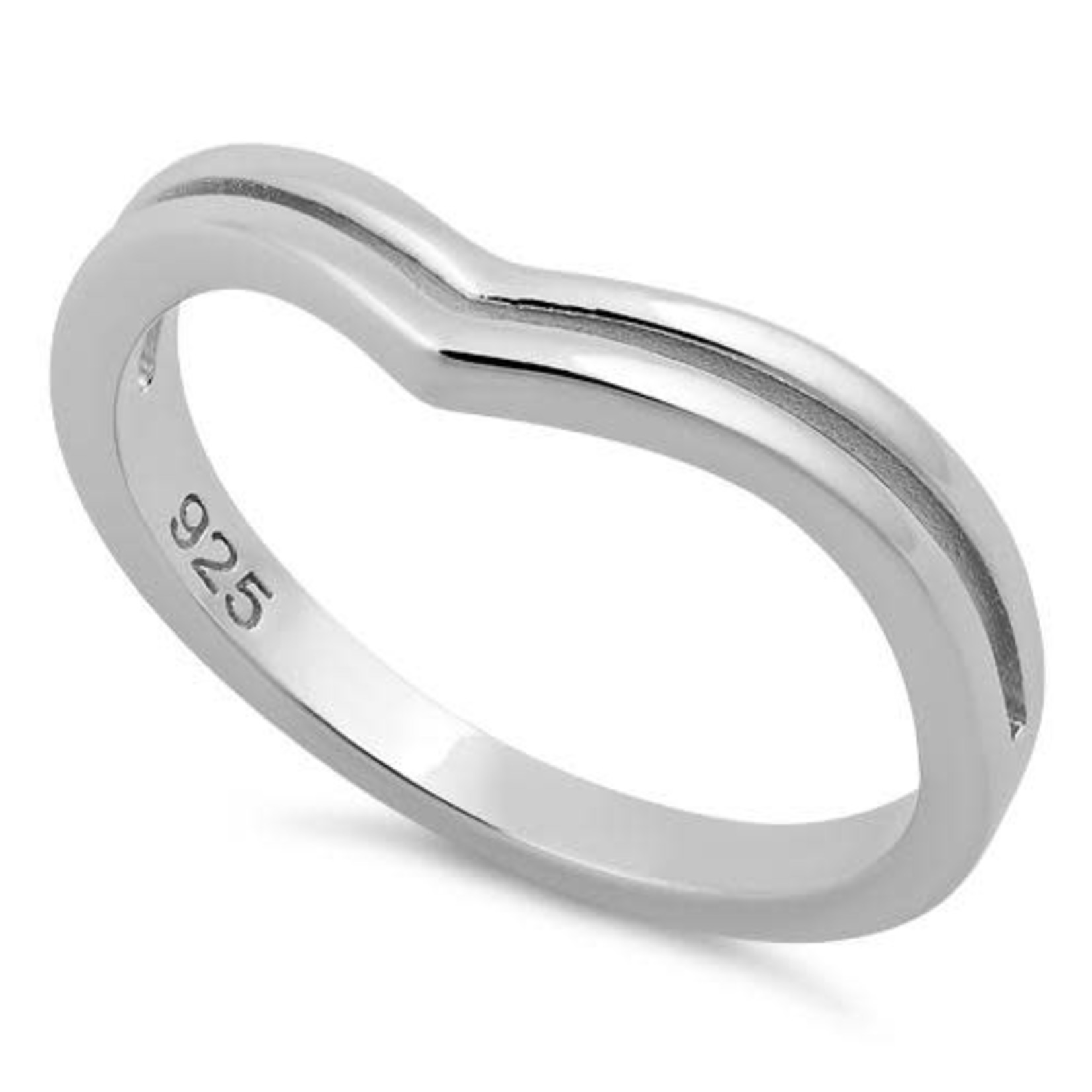 Silver Silver Double V Ring