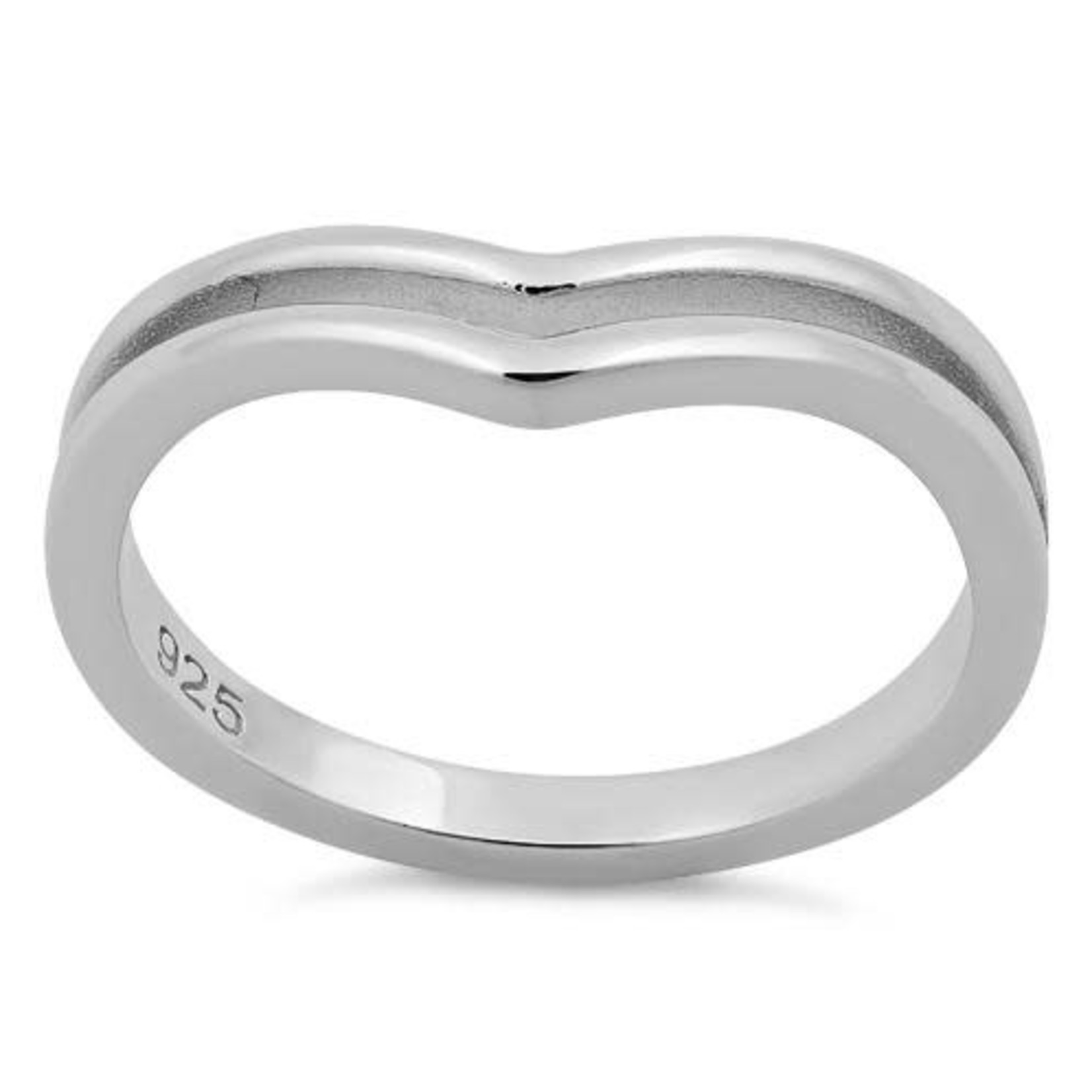 Silver Silver Double V Ring