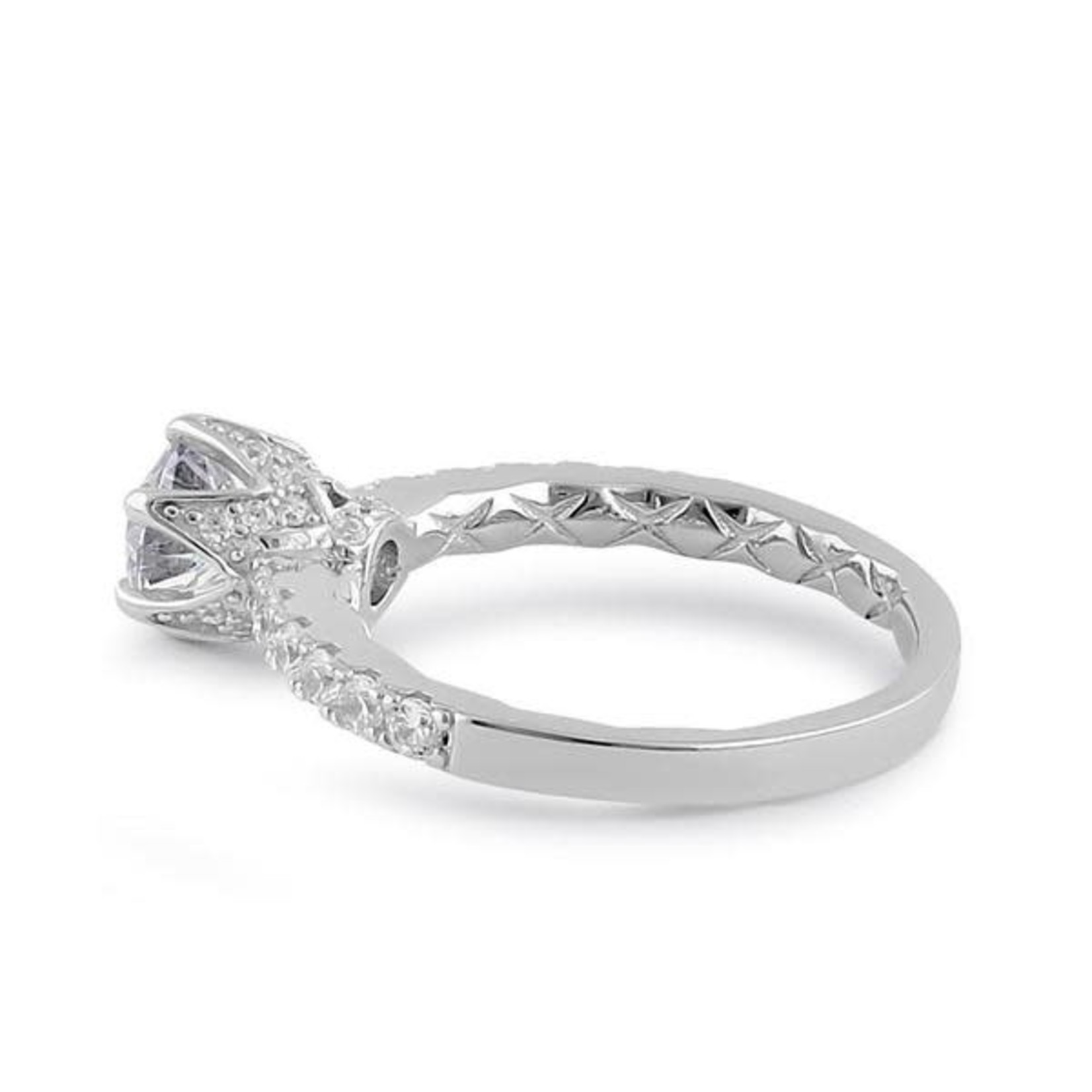 RLD Silver Round Crown Lily Ana Ring