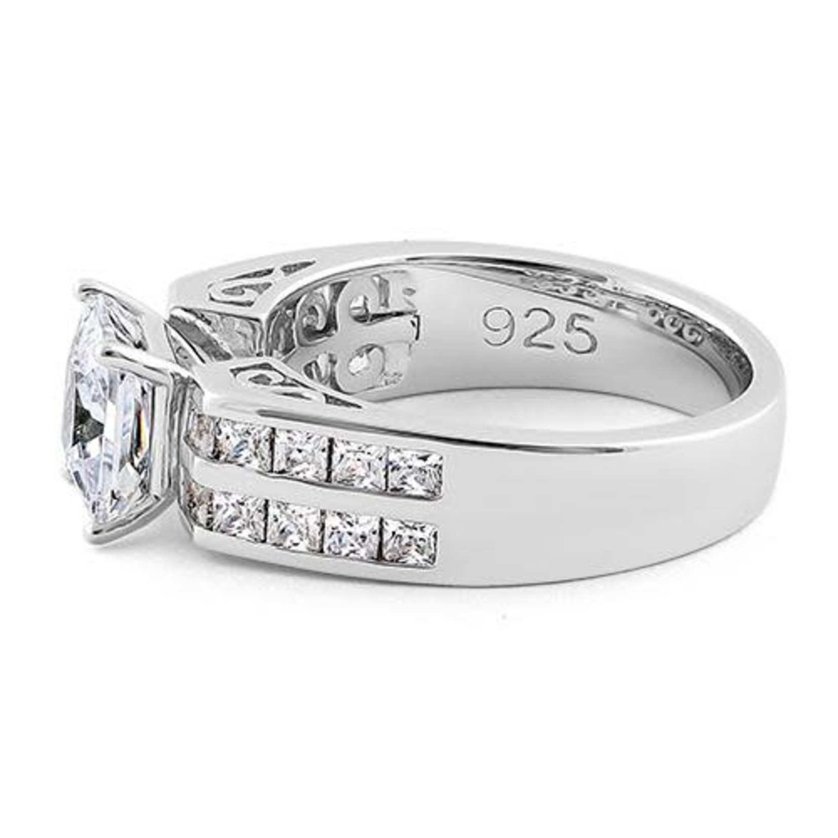 RLD Sterling Silver Princess Cut 2.75c Ring