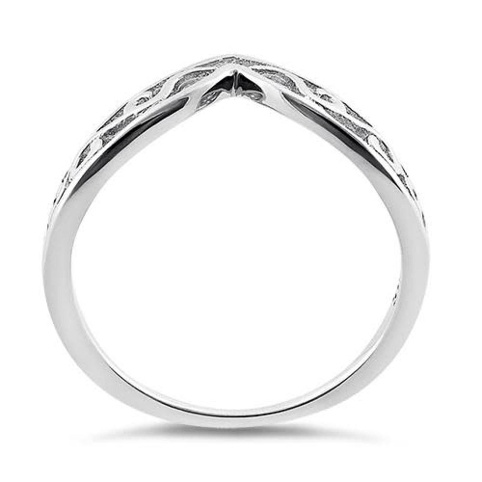 Silver Silver Filigree V Ring