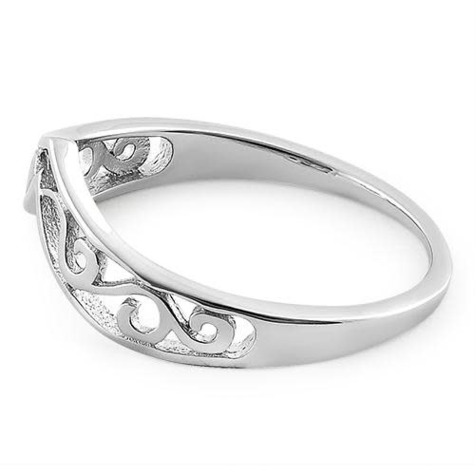 925 Studio Silver Filigree V Ring