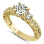 RLD 14K 1.6c Round Filigree Ring