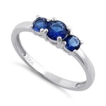 RLD 14K PPF Blue Three Stone Ring