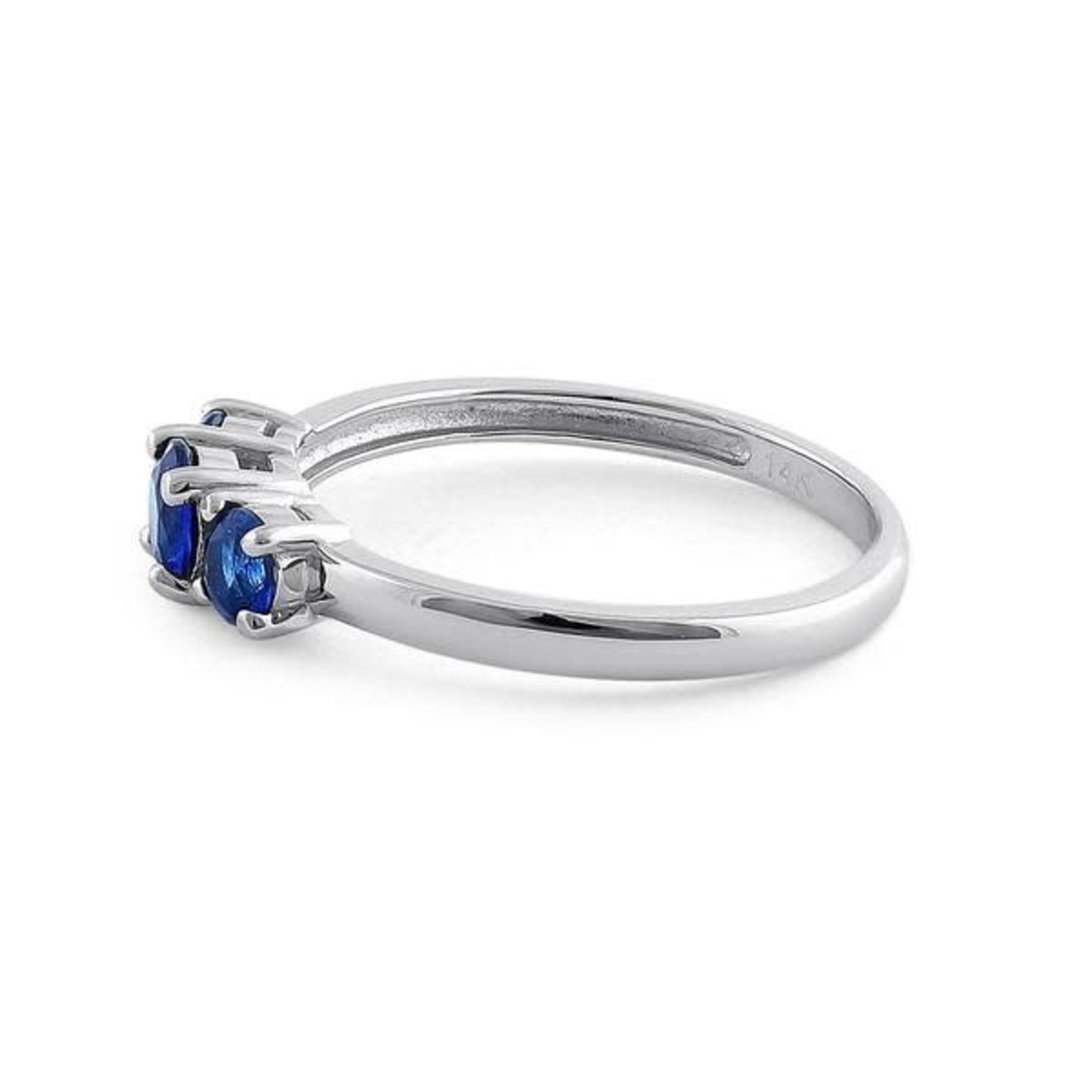 RLD 14K PPF Blue Three Stone Ring
