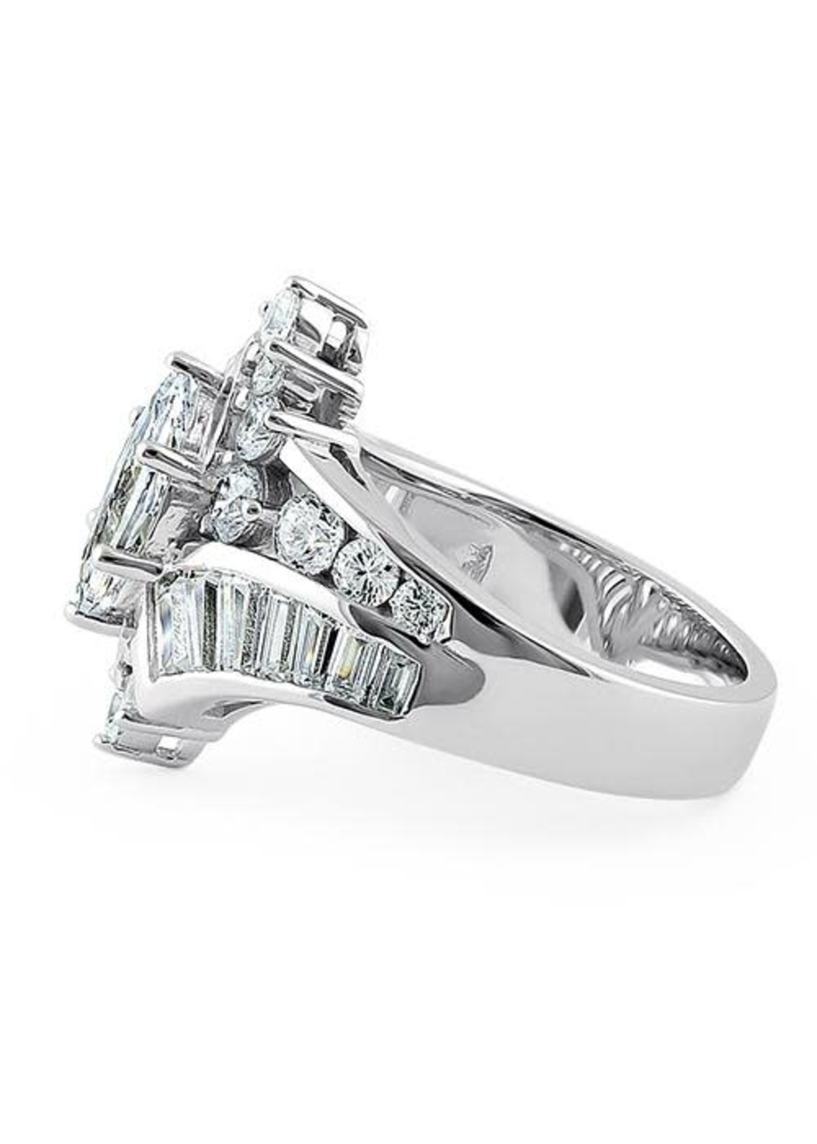 Sterling Silver Reflection Marquise 4c Ring