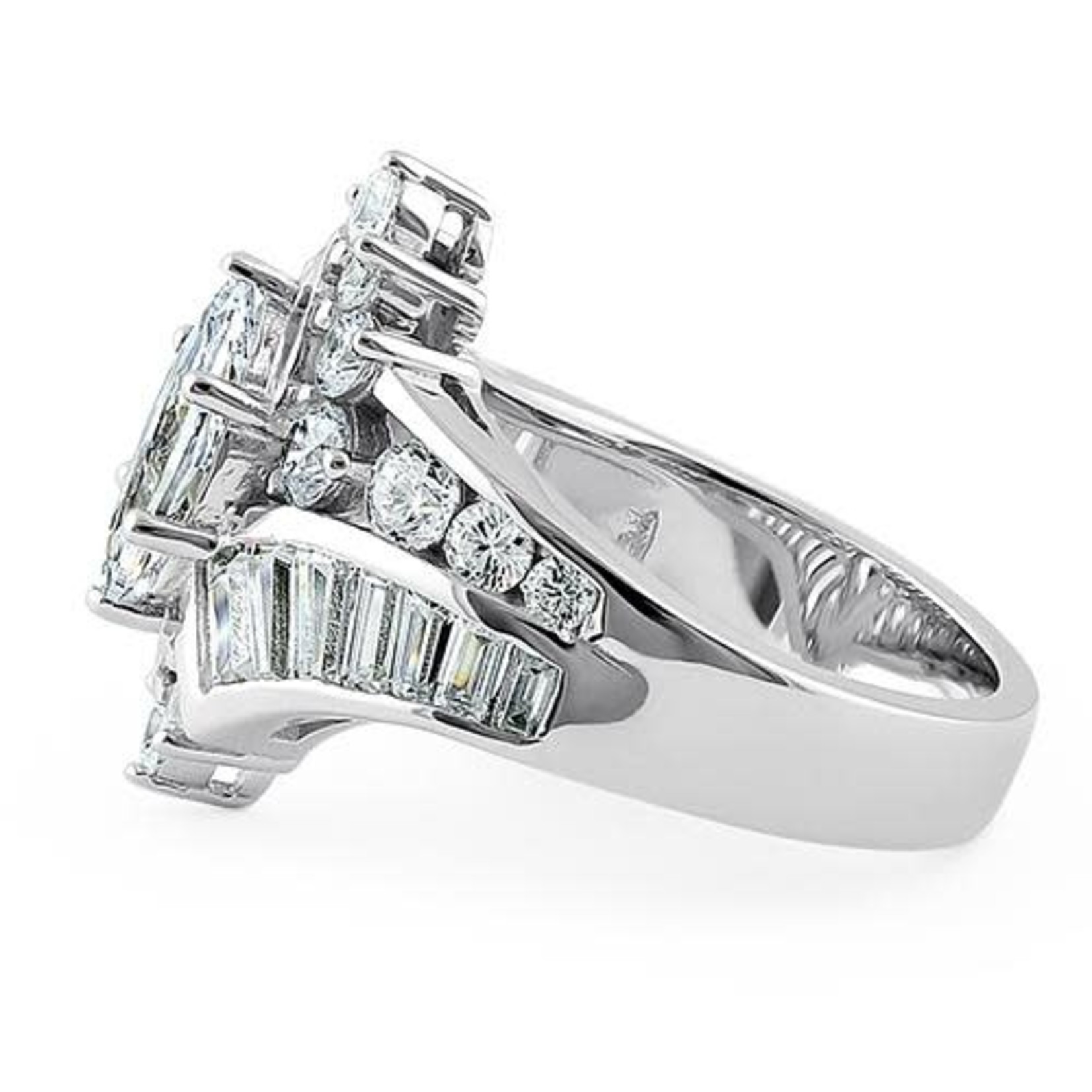 Sterling Silver Reflection Marquise 4c Ring