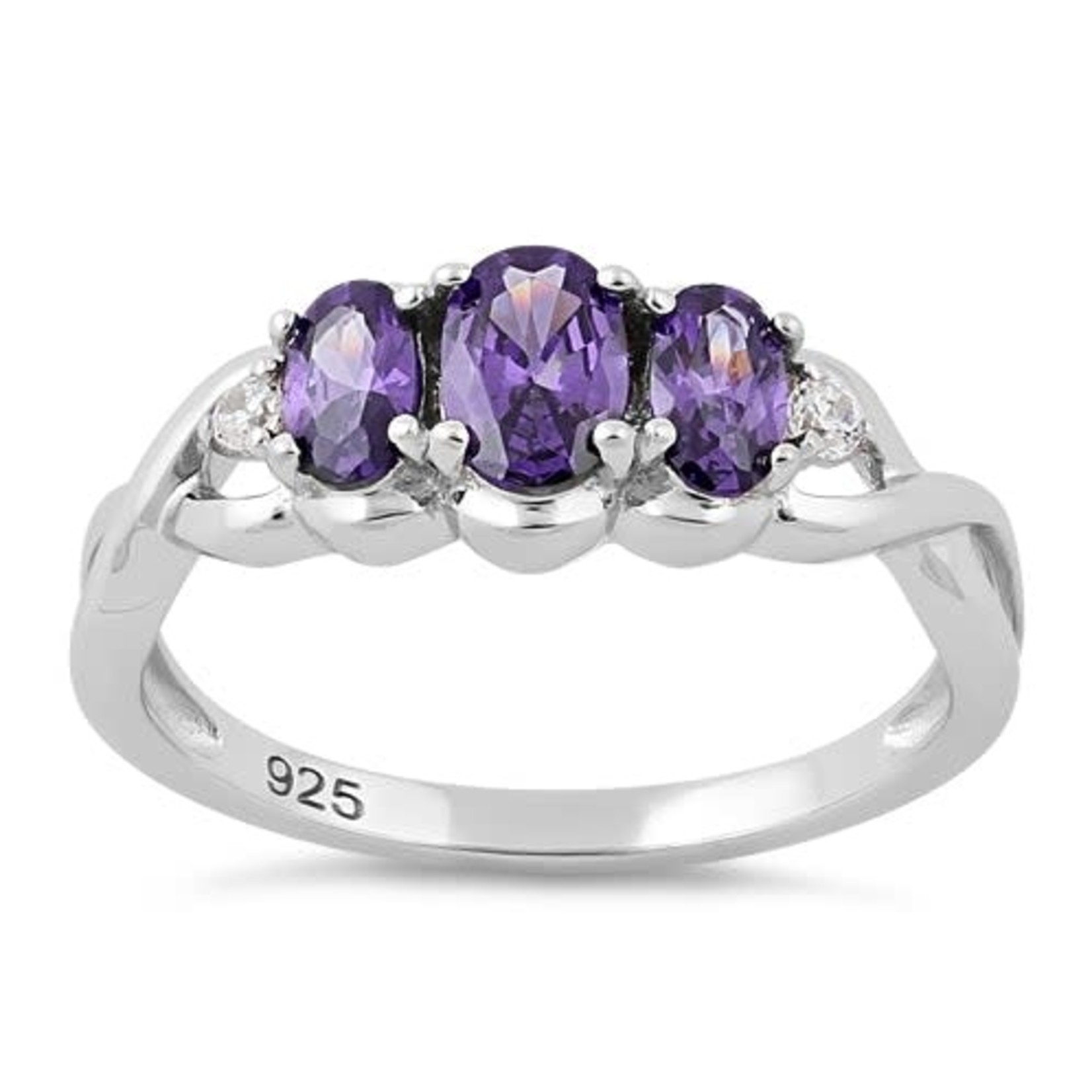 925 Studio Silver Lily Ana Three Stone Oval Ring