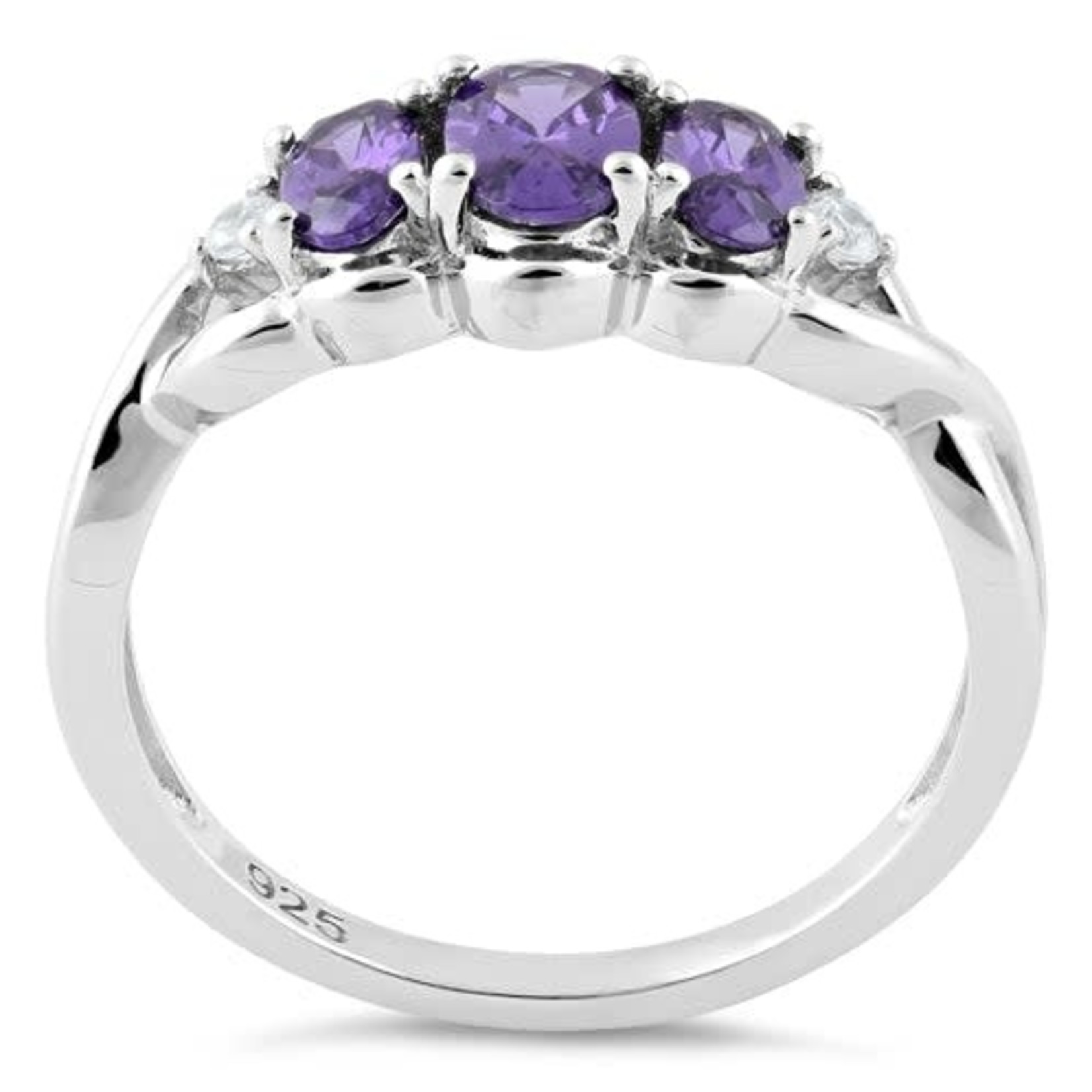 925 Studio Silver Lily Ana Three Stone Oval Ring
