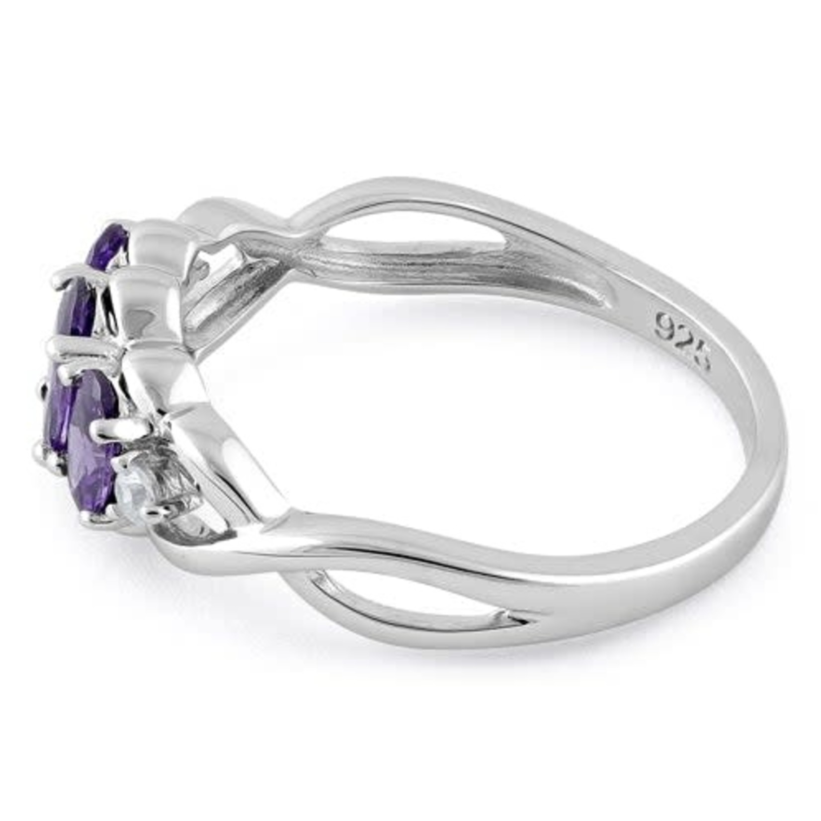 925 Studio Silver Lily Ana Three Stone Oval Ring