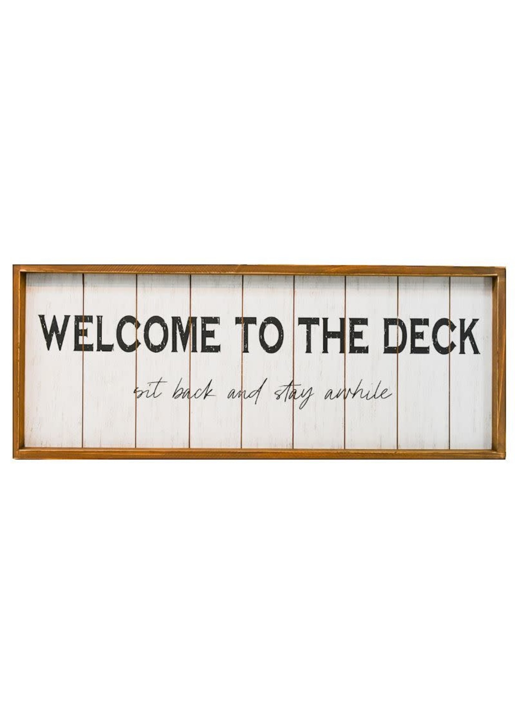 Direct International 30" Welcome To The Deck Wood Sign