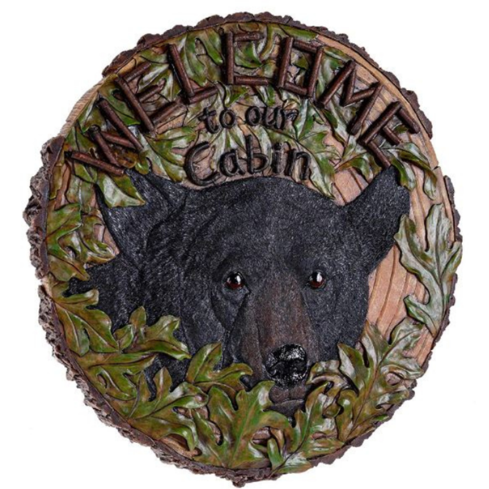 Pine Ridge Welcome to our Cabin Bear Wall Hanger