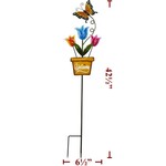 Sign Co 42" Metal Butterfly w/ Tulips Yard Stake