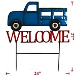 Sign Co 27" Metal Blue Welcome Truck Yard Stake