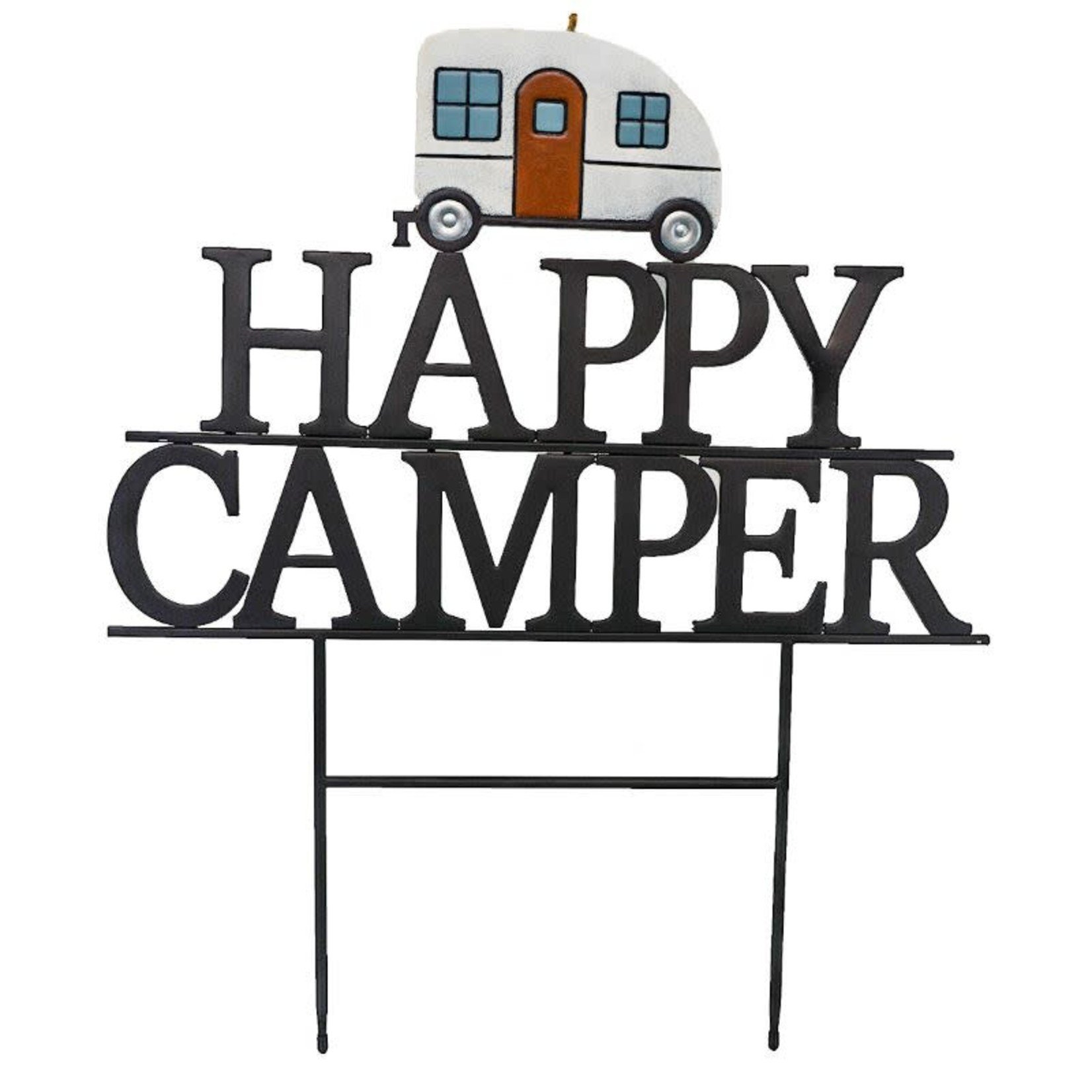 Sign Co 23"x26" Rusty Metal Happy Camper